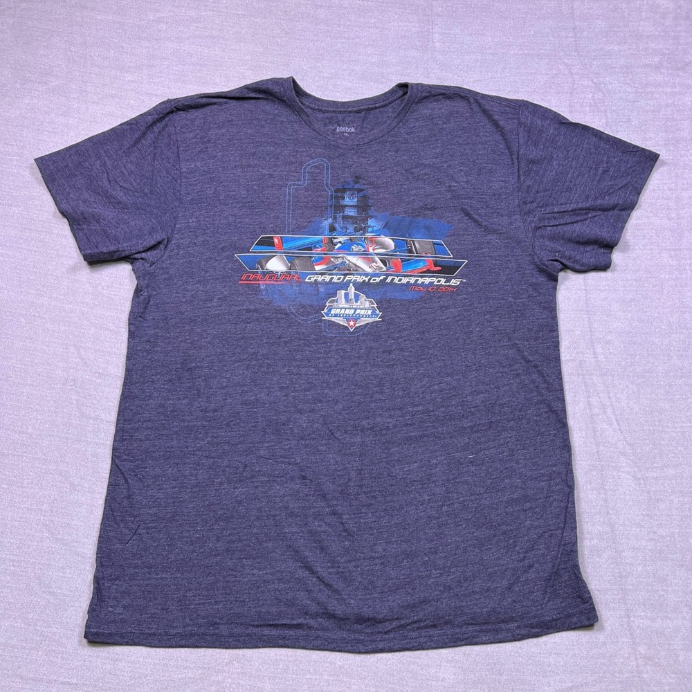 Reebok Mens 2XL Inaugural Grand Prix of Indianapolis T Shirt Blue Graphic Tee